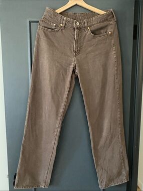 H&M Brown Straight-Leg Jeans